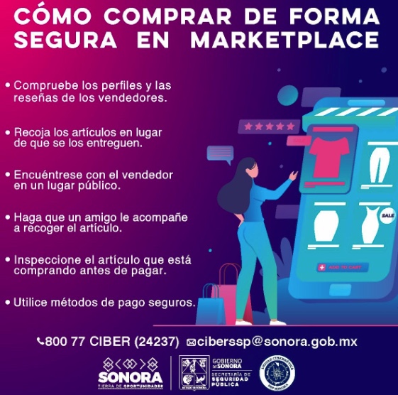 Comparte Unidad Cibernética recomendaciones para compras y ventas seguras por Facebook Marketplace 