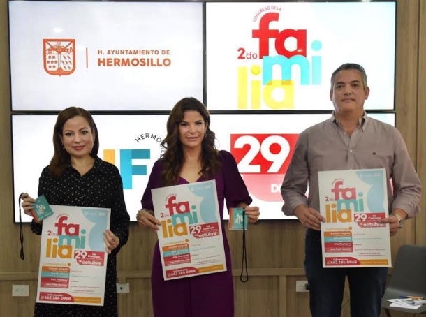 Anuncia Patricia Ruibal Segundo Congreso de la Familia de DIF Hermosillo. Contará con cuatro conferencias el martes 29 de octubre, en La Cascada